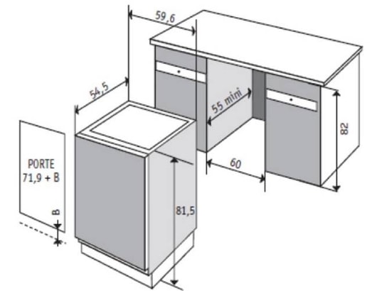WHIRLPOOL - Table top encastrable WBUF011, Sous plan, 126 litres, pantographes