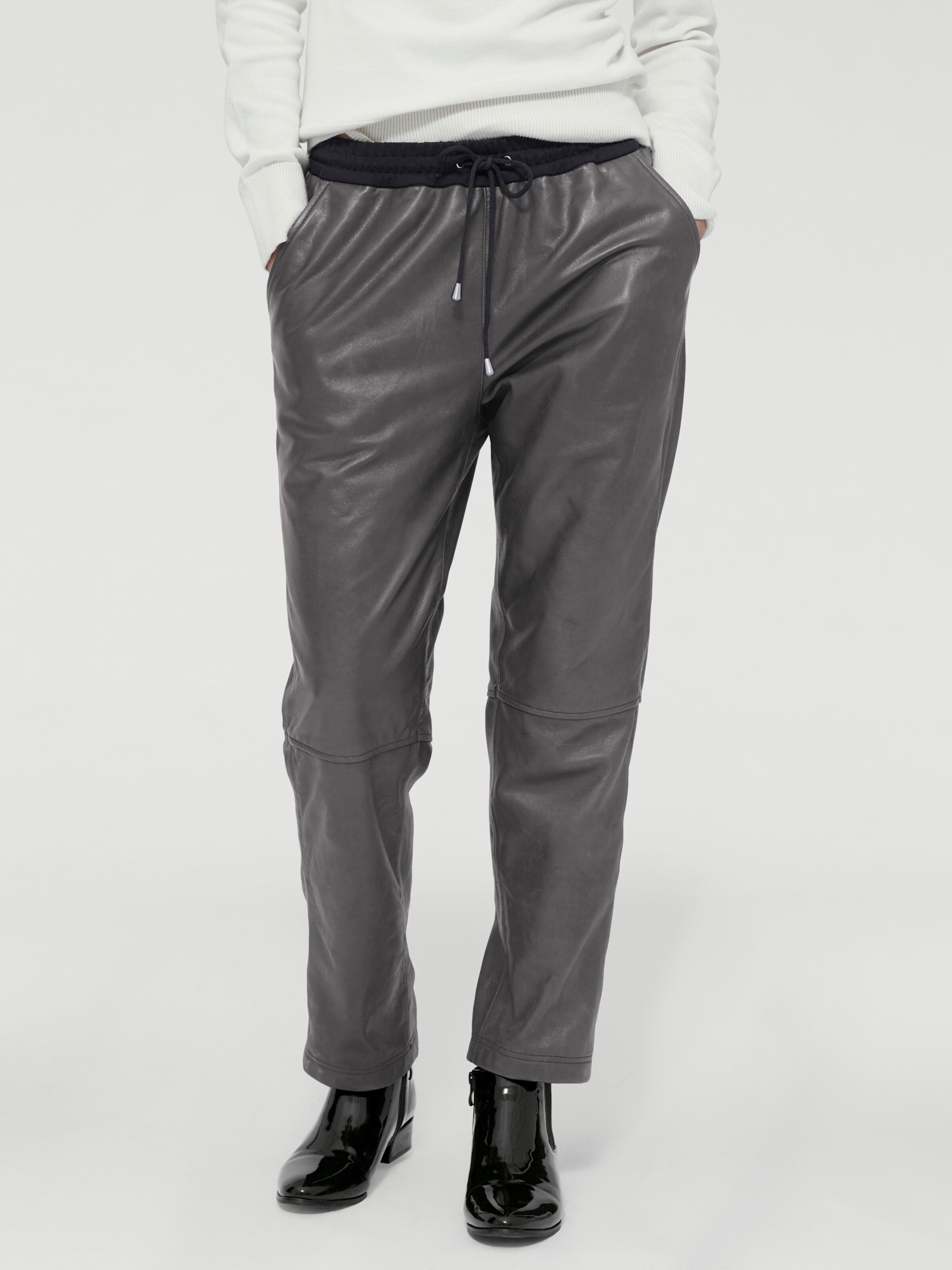 Leder-Jogpants