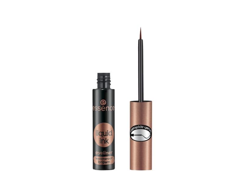 essence Eyeliner Liquid Ink Waterproof 02 Brown Wasserfester und veganer Eyeliner mit hochpräzisem Applikator