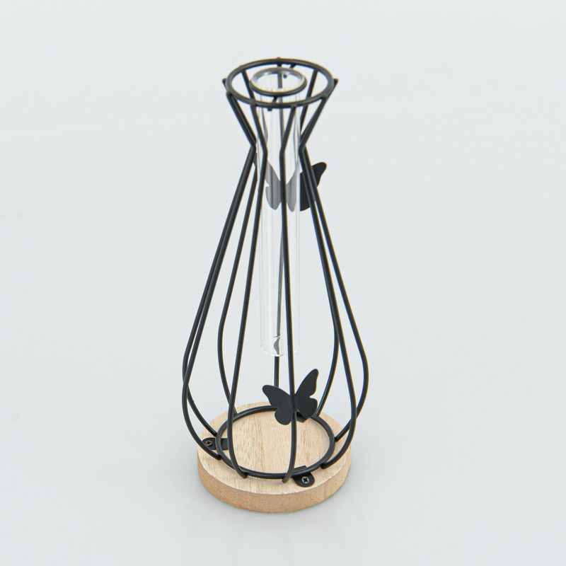 Vase filaire avec soliflore 'Harmonie' noir