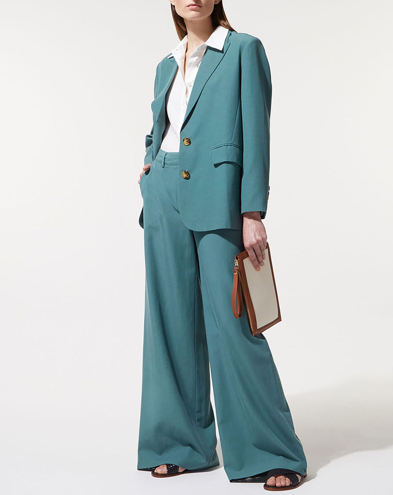 Jodhpur Veste de Blazer fluide bleu canard