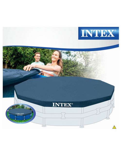Intex Afdekzeil Framepool Rond Grijs - Afdekzeilen