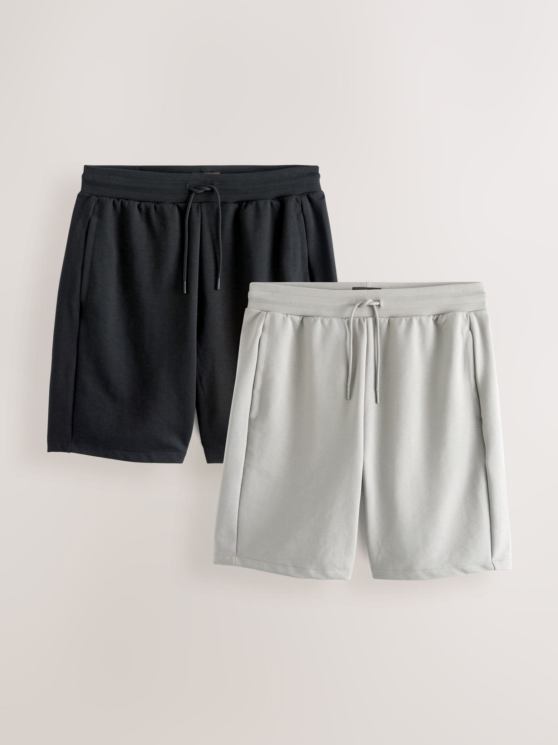 Zwart/grijs - 2 jersey shorts met ritszakje