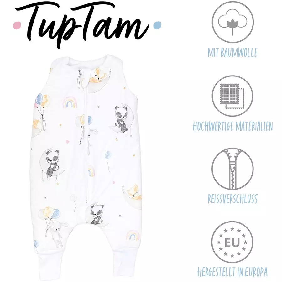 TupTam Baby Winter Schlafsack mit Beinen weißbeige