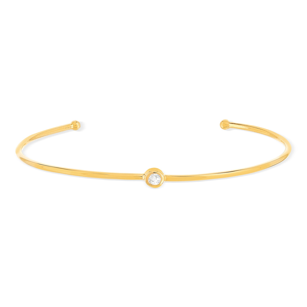 Bracelet plaqué or jaune zirconia 58 mm
