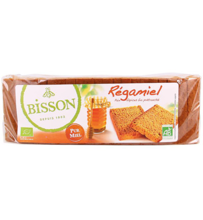 Bisson Regamiel honing-kruidkoek voorgesneden bio (300 gr)