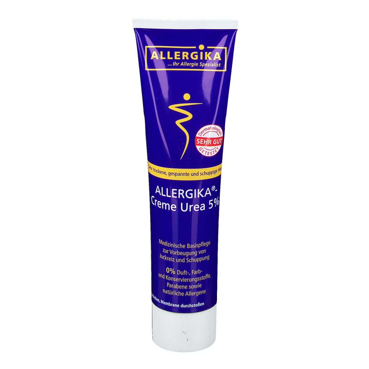 ALLERGIKA® Creme Urea 5% - Medizinische Spezialpflege zur Vorbeugung von Juckreiz und Schuppung, zur lokalen Intensivpflege an Händen, Ellbogen und Beinen