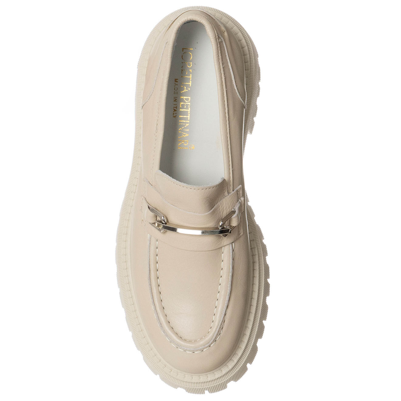 Loretta Pettinari Mocassins en Cuir Barbara nude - Talon 5 cm