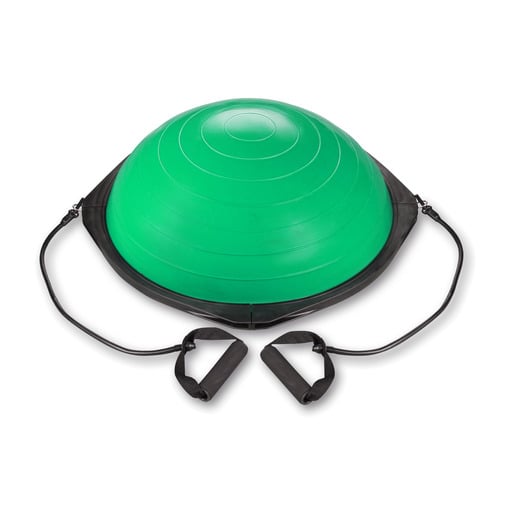 Estação de Equilíbrio Bosu com Elásticos e Bomba 60cm Verde