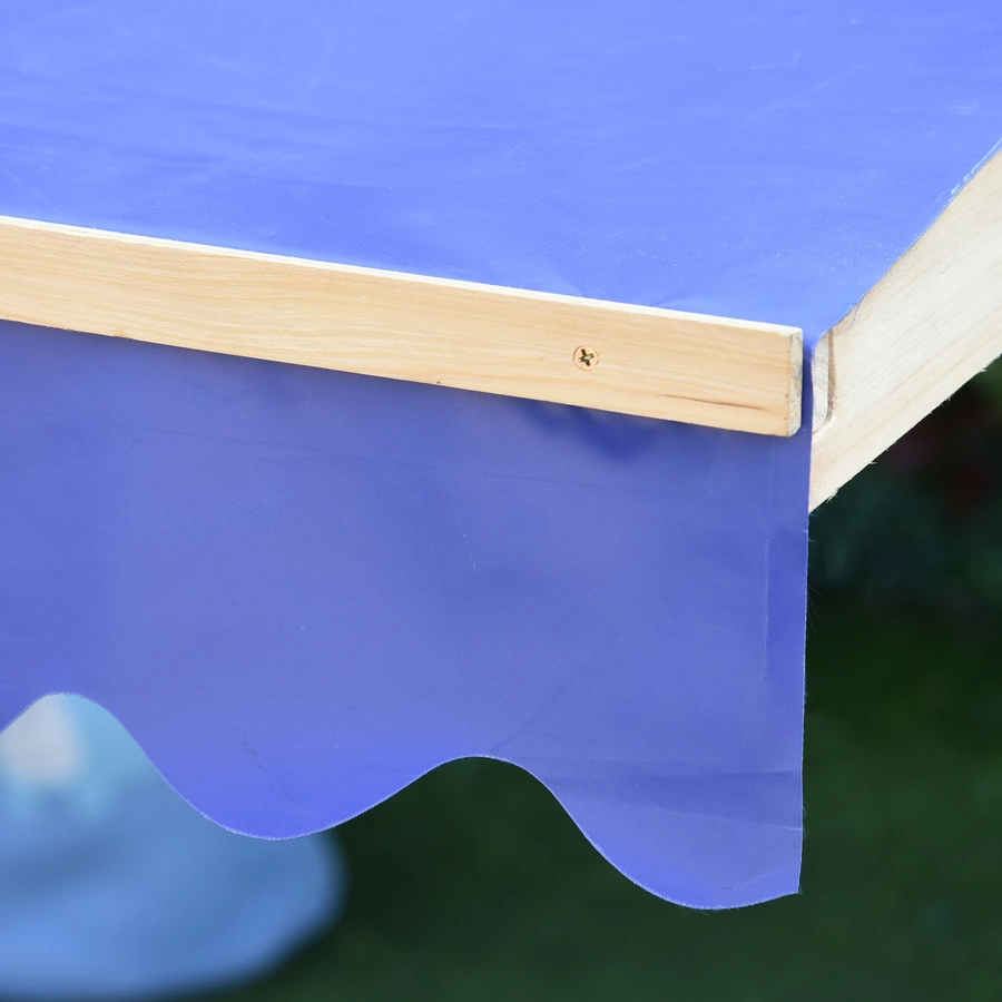 Outsunny Sandkiste mit verstellbarem Dach naur, blau