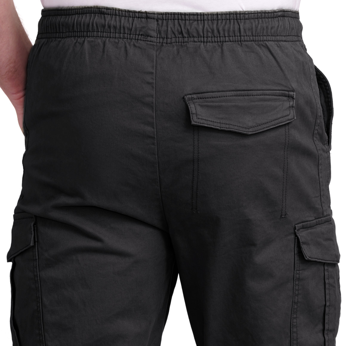 VanVaan Denim Herren Cargohose in Unifarben dunkelgrau