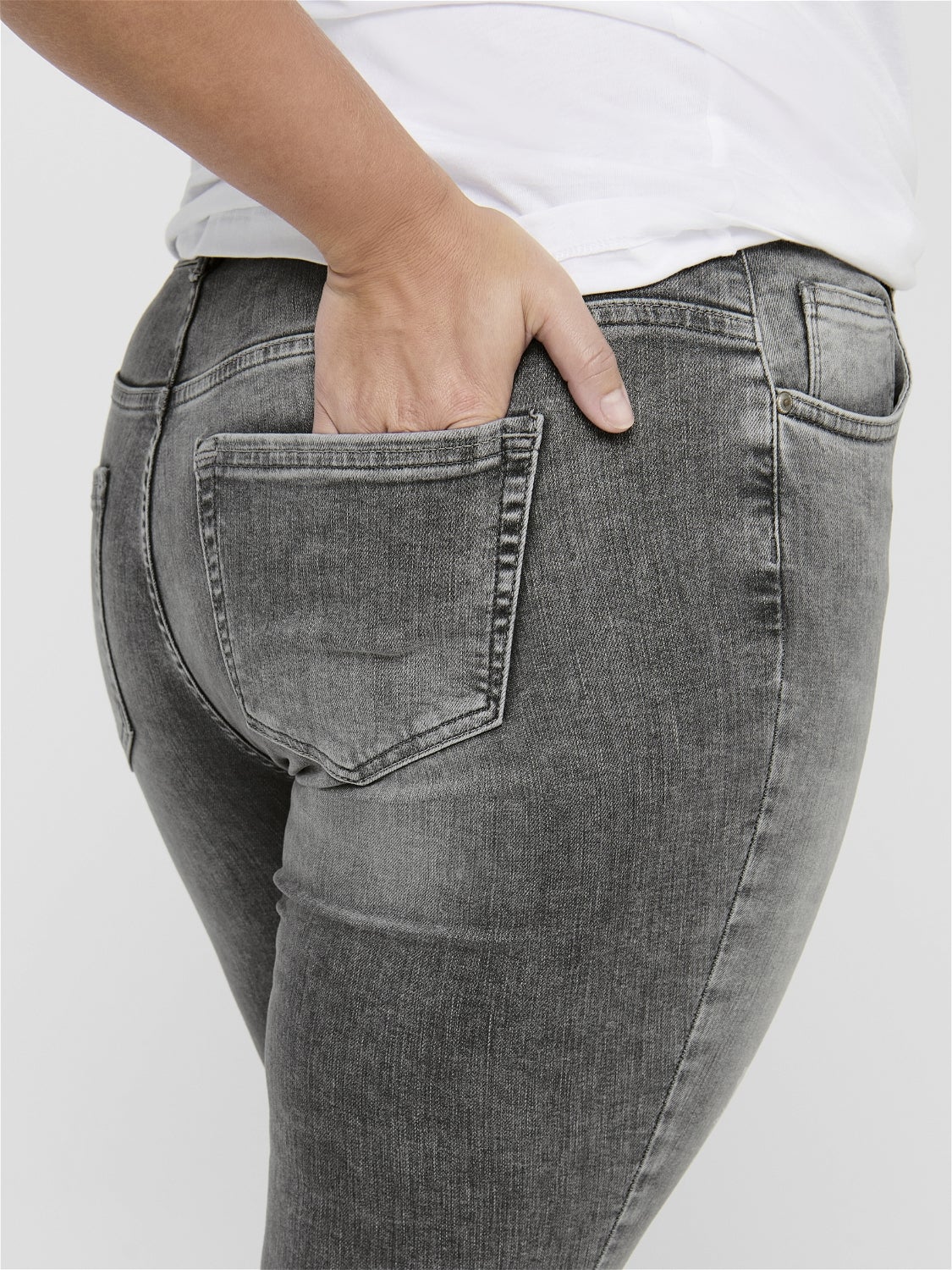 CARWILLY Mittlere Taille Skinny Fit Jeans Grey Denim