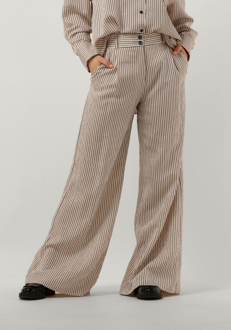 ACCESS zand access wijde broek pants with stripes