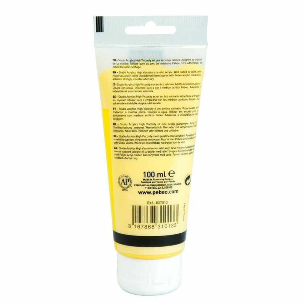 Peinture acrylique transparente - jaune - 100 ml