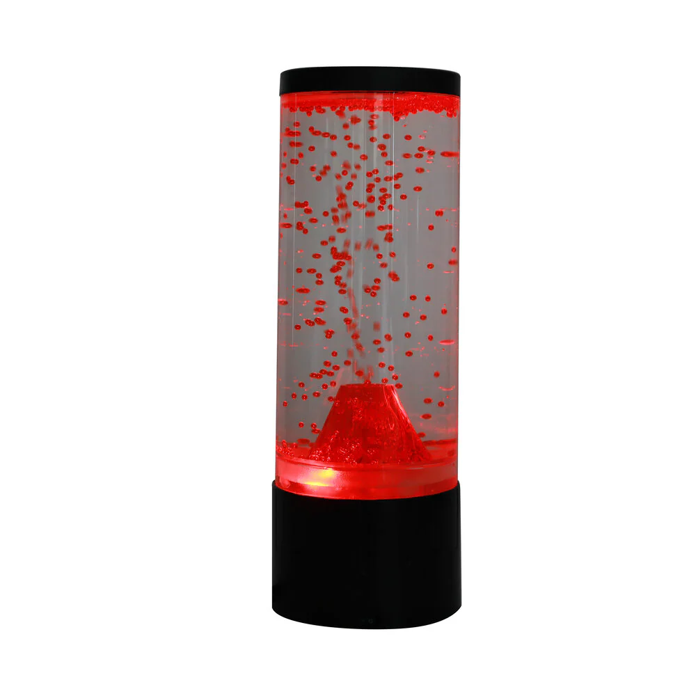 I-Total  Volcano lavalampe, sort/rød - H30 cm