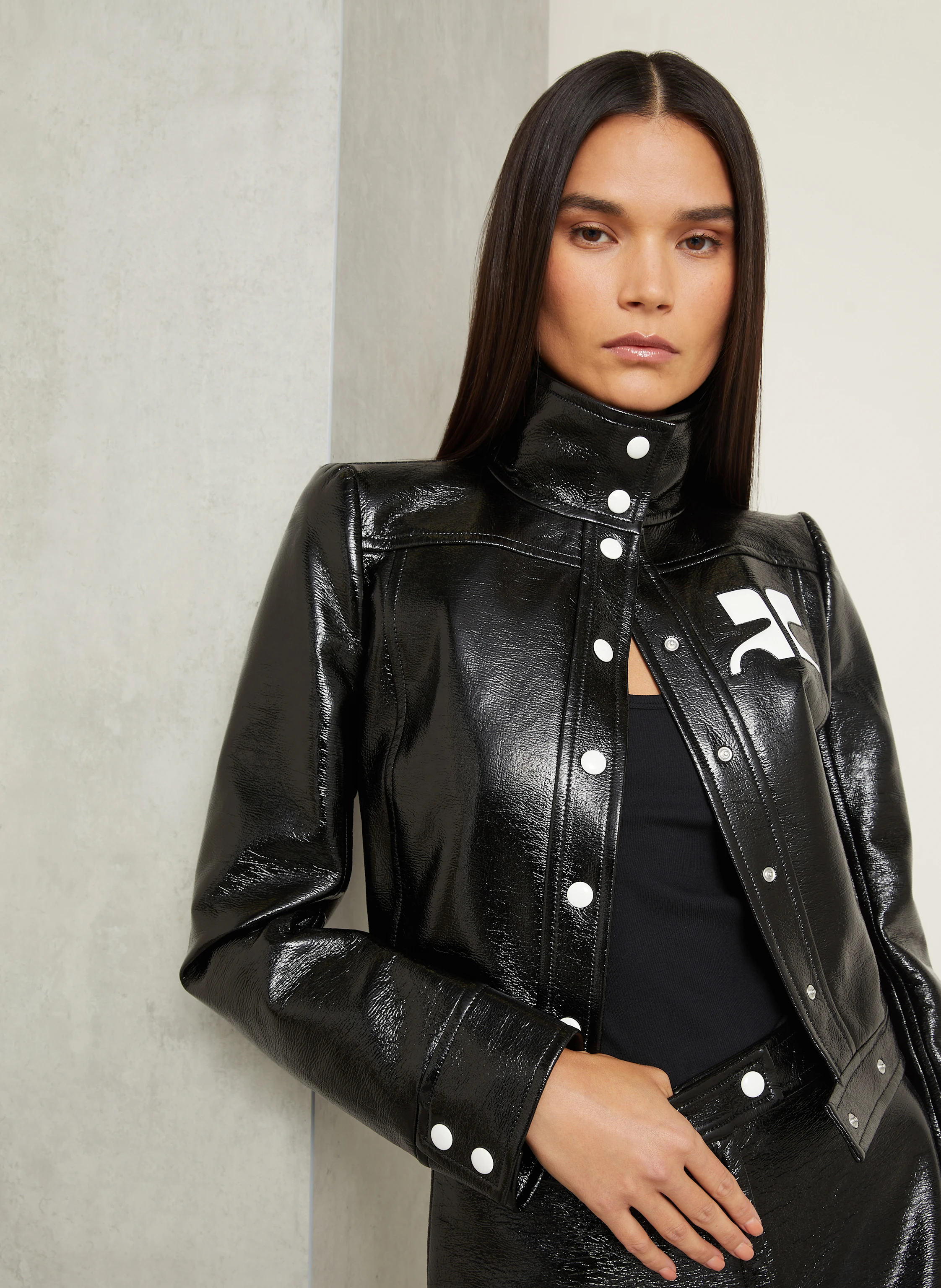 Courrèges Jacke in Lederoptik