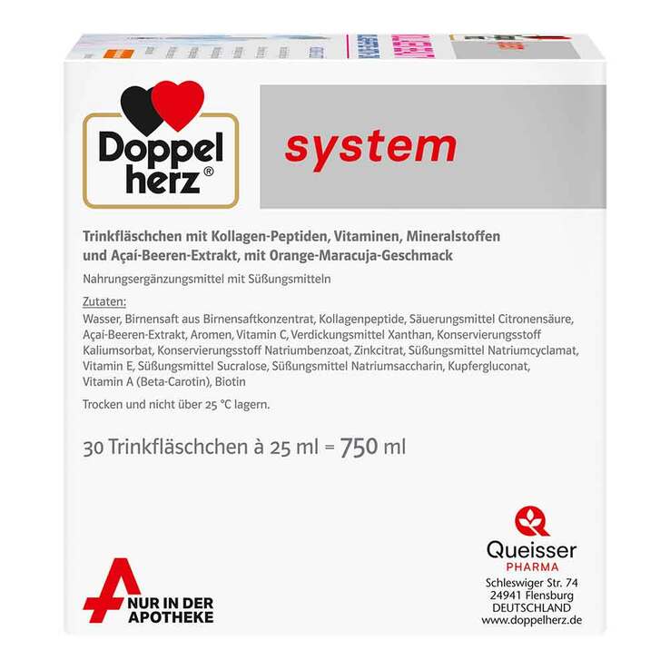 Doppelherz Kollagen Beauty Maracuja system Tra, 30X25 ml
