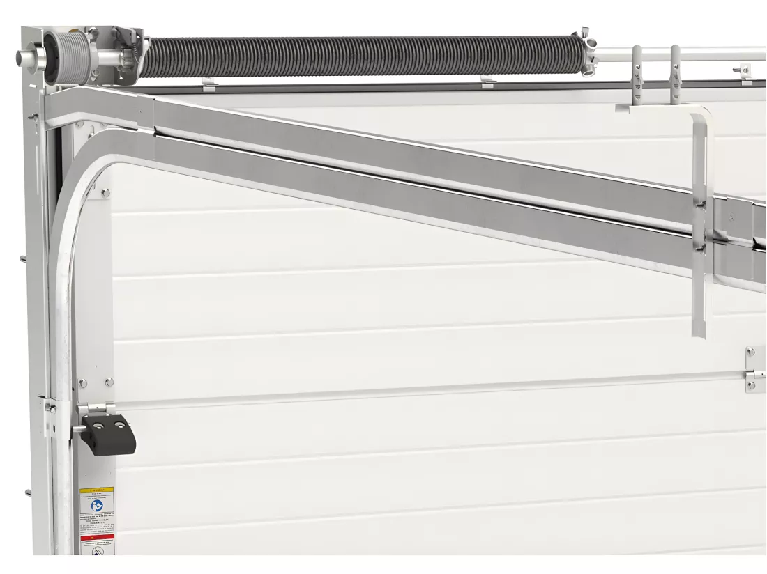 Porte de garage sectionnelle effet lisse portillon central anthracite motorisée L254 x H213 cm - LAVEGA