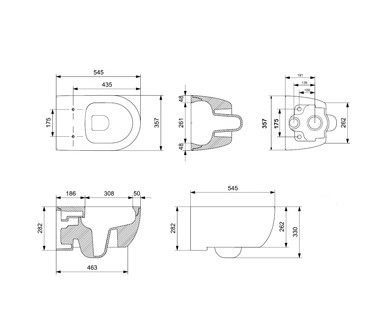 Plieger Kansas randloos toilet met softclose & quick release zitting wit