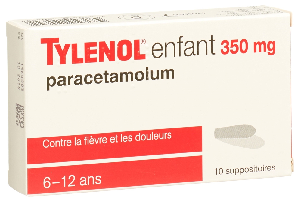 Tylenol Kinder Supp 350 mg Blist 10 Stk