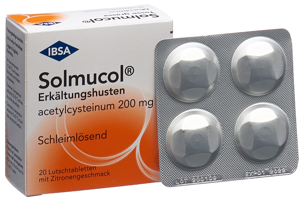 SOLMUCOL Erkältungshusten 200 mg<br>20 Stück, Blister, Lutschtablette