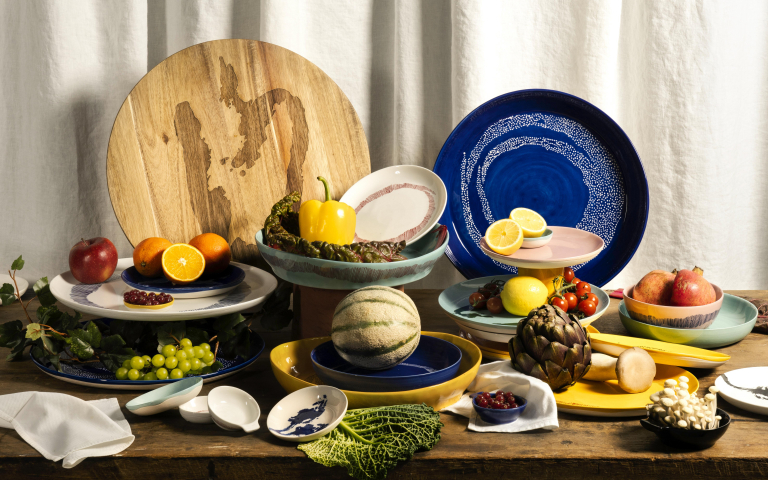 Serax Feast by Ottolenghi dinerbord Ø26.5 Yellow Stripes Red