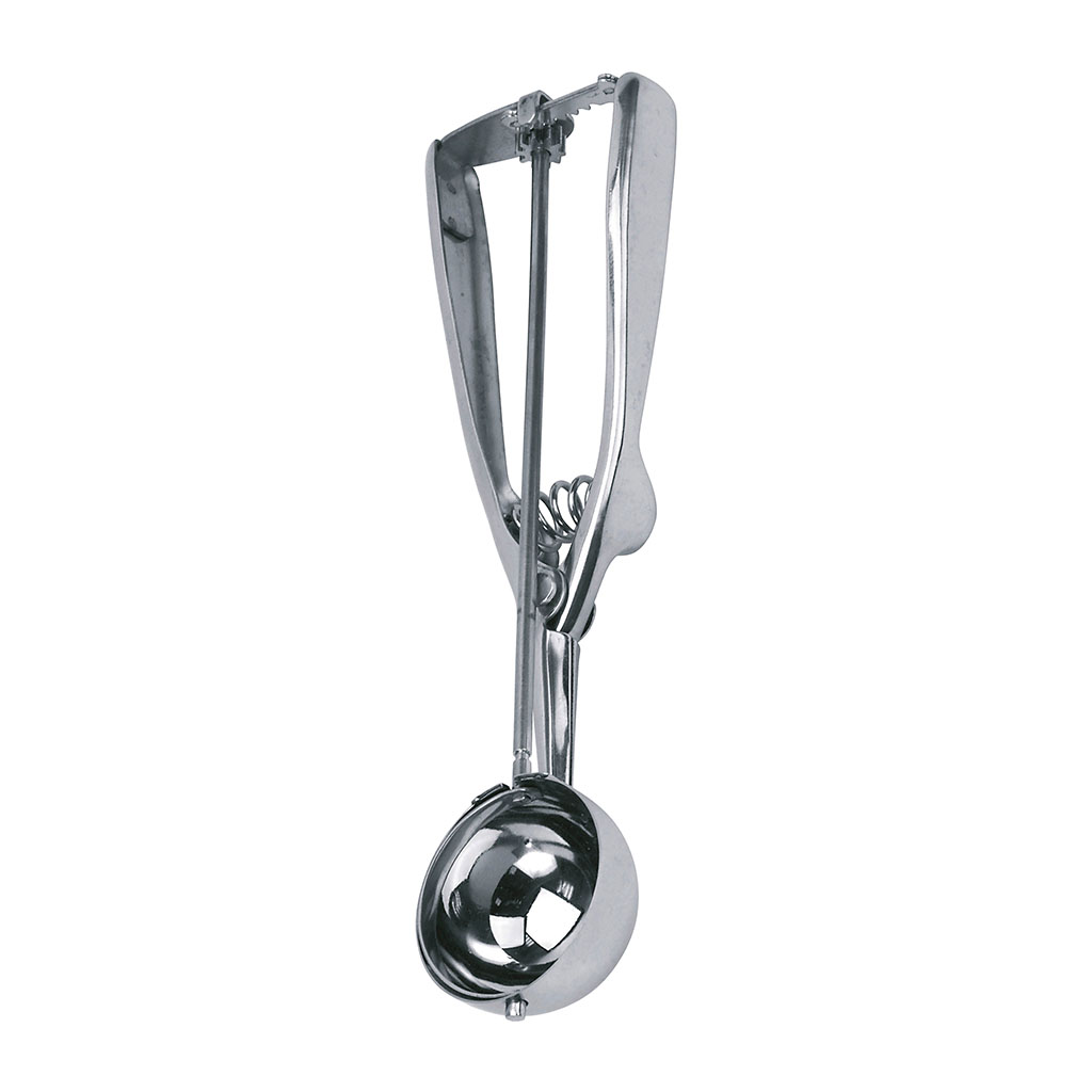 Cuillère à glace inox avec pince mécanique