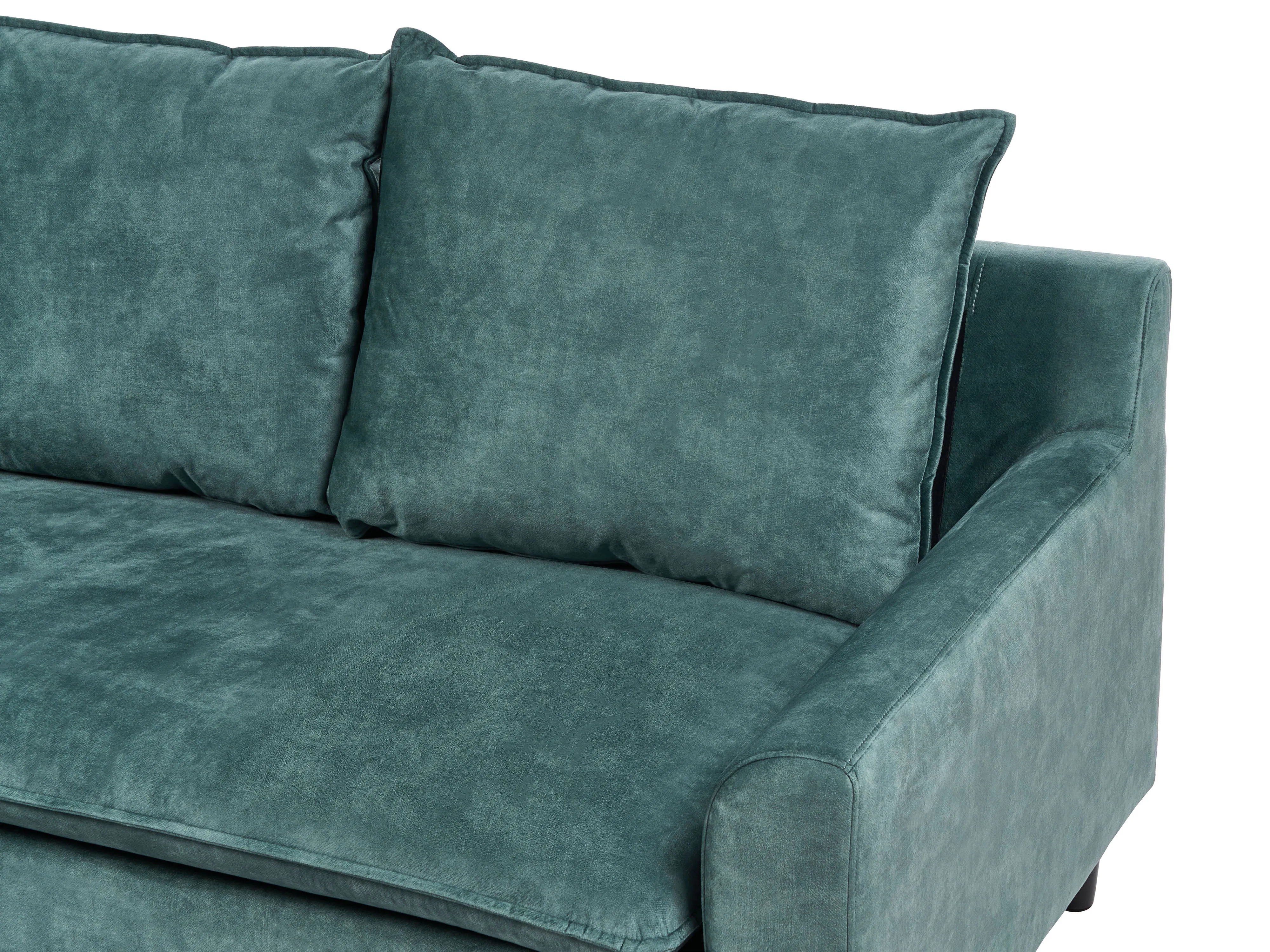 Hoekbank 3-zits ELVENES Fluweel Groenblauw rechtszijdig