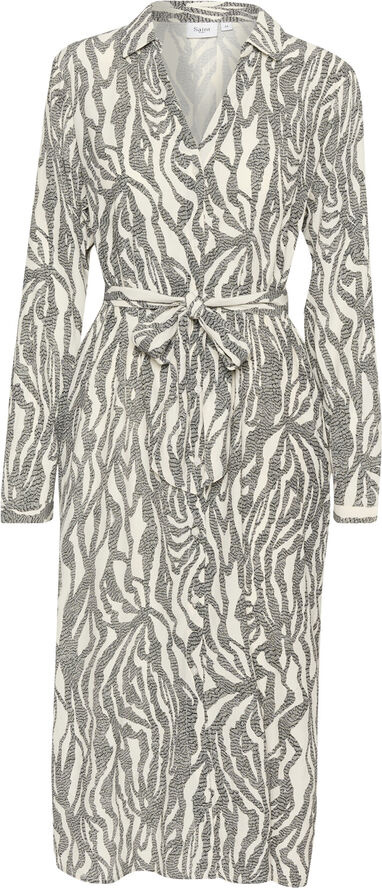 Saint Tropez BlancaSZ LS Dress Black zebra graphic