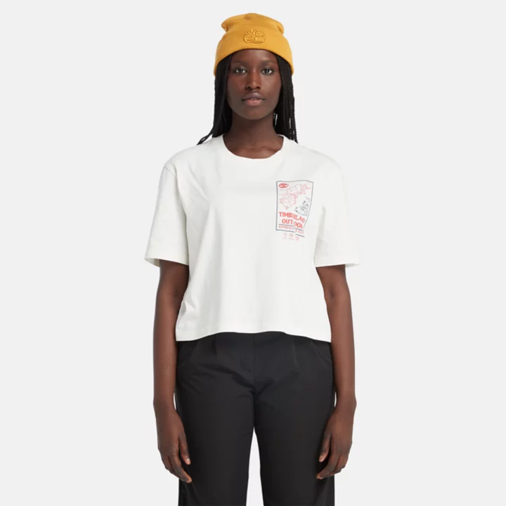 Camiseta cropped feminina branca