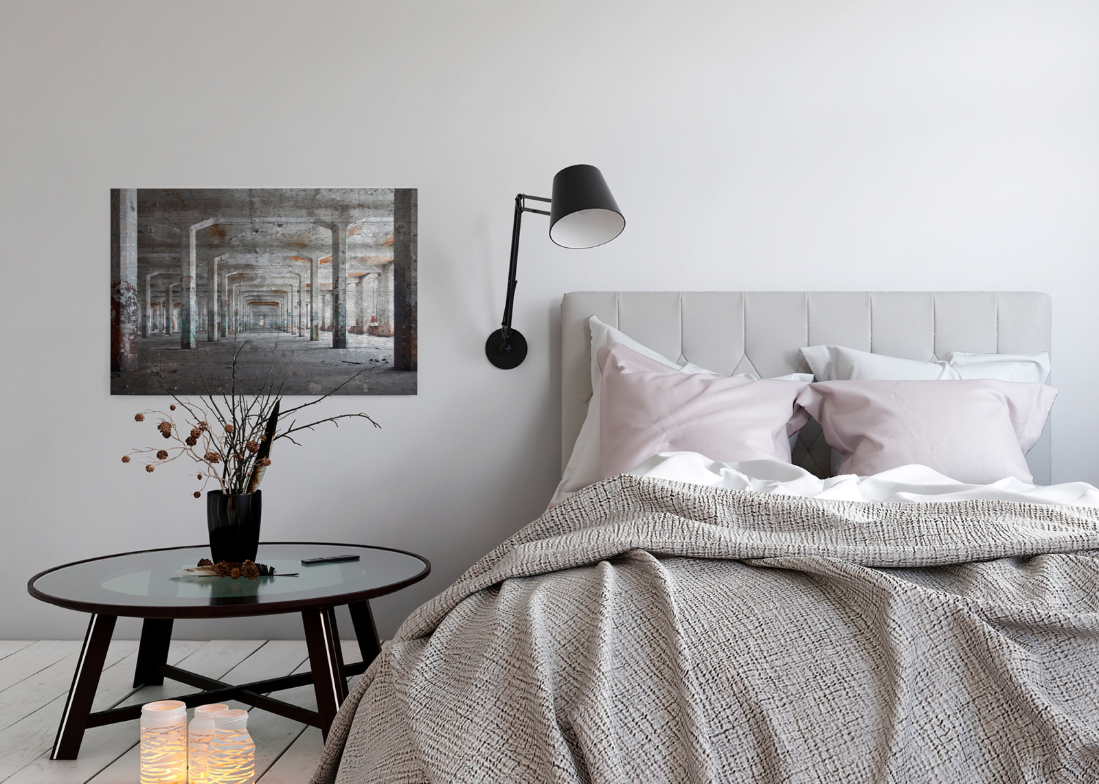 Leinwandbild INDUSTRIAL - grau - 90x60 cm