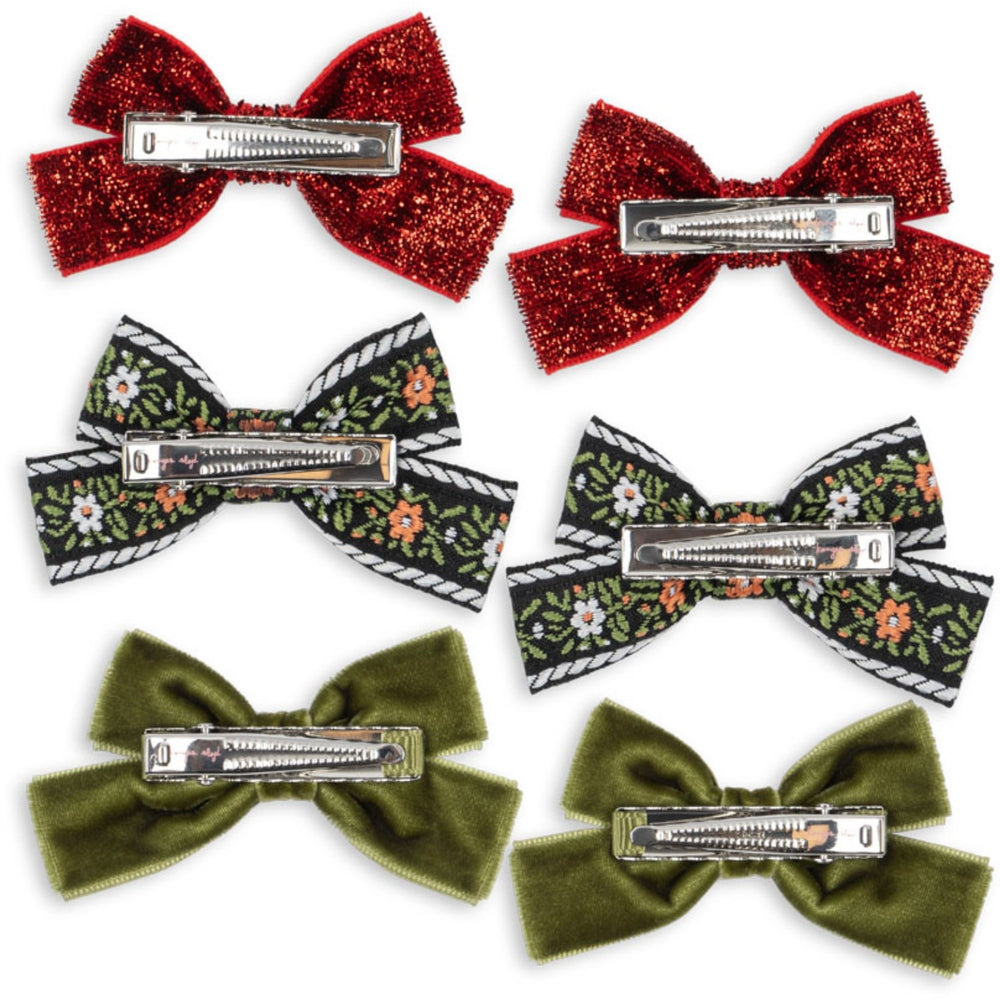 Køb Konges Sløjd Red/Green 6 Pak Micki Sløjfe Hair Clips
