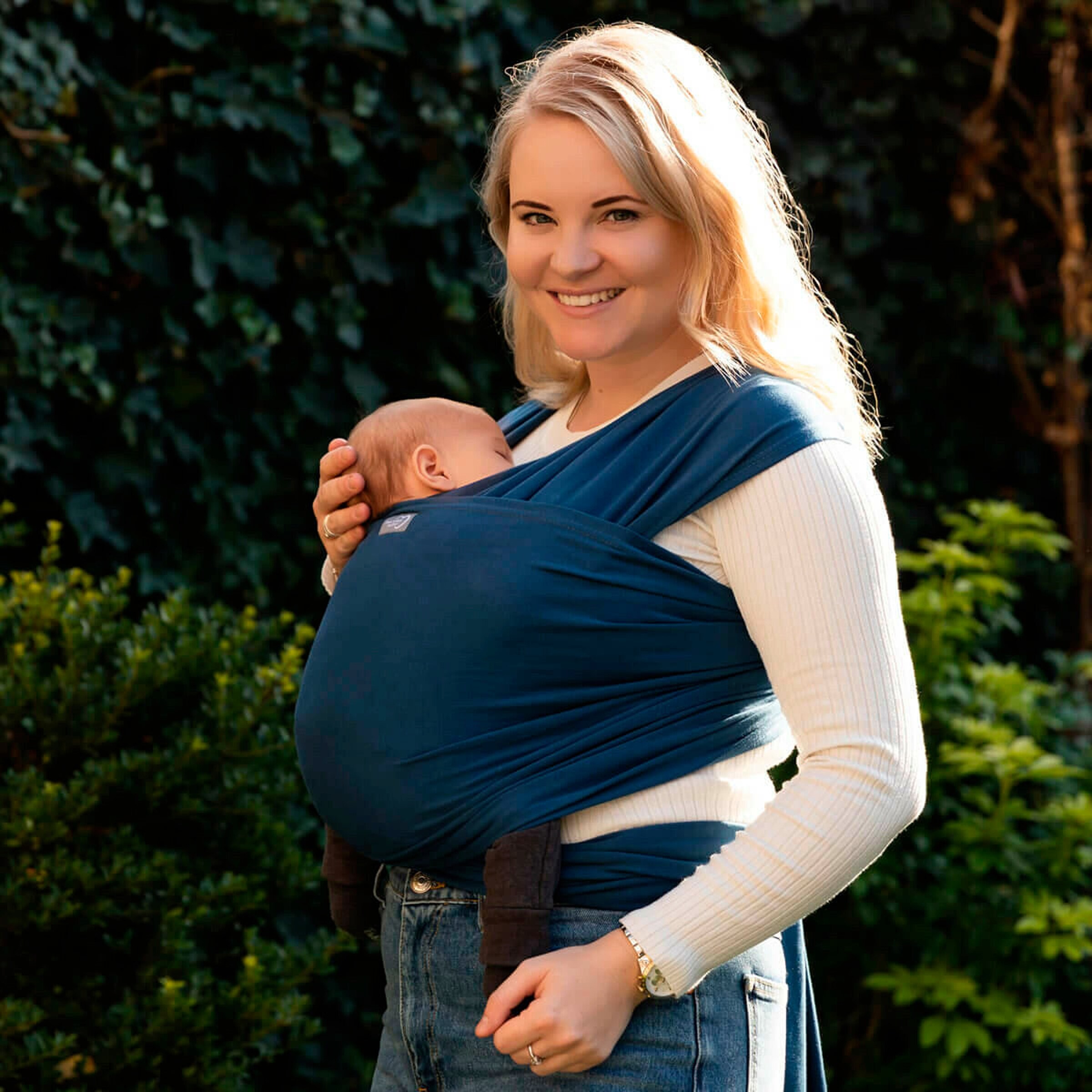 HOPPEDIZ® Babytragetuch Elastisches Tragetuch indigo