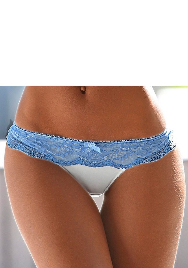 LASCANA String , mit breitem Bund aus blumiger Spitze, Dessous