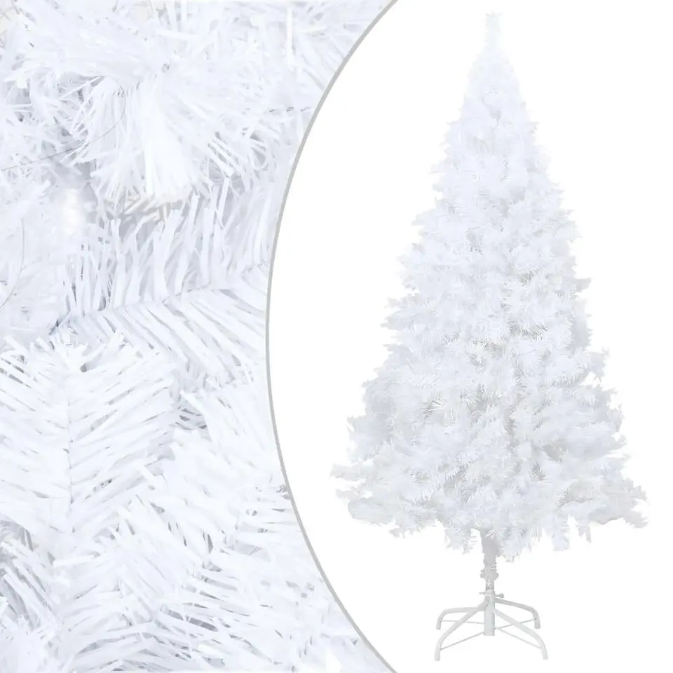 vidaXL Kunstkerstboom met verlichting en kerstballen 180 cm PVC wit