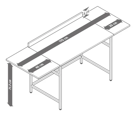 Erweiterbarer Schreibtisch aus Massivholz