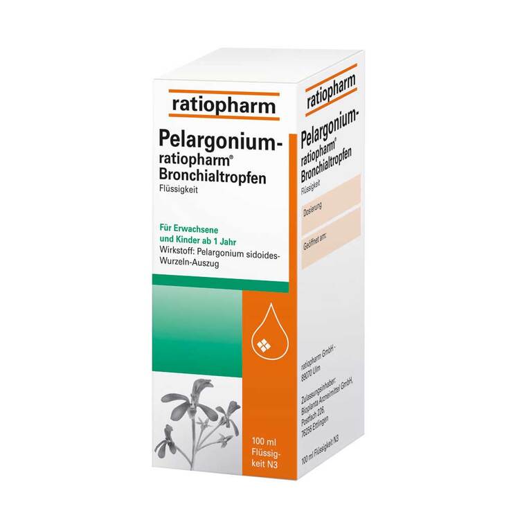 Pelargonium ratiopharm Bronchialtropfen, 100 ml