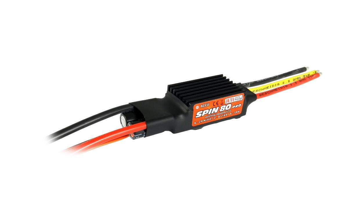 Brushless Regler SPIN 80 Pro 80A, 2-8S, S-BEC<br>Vielseitiger ESC für Flugmodelle
