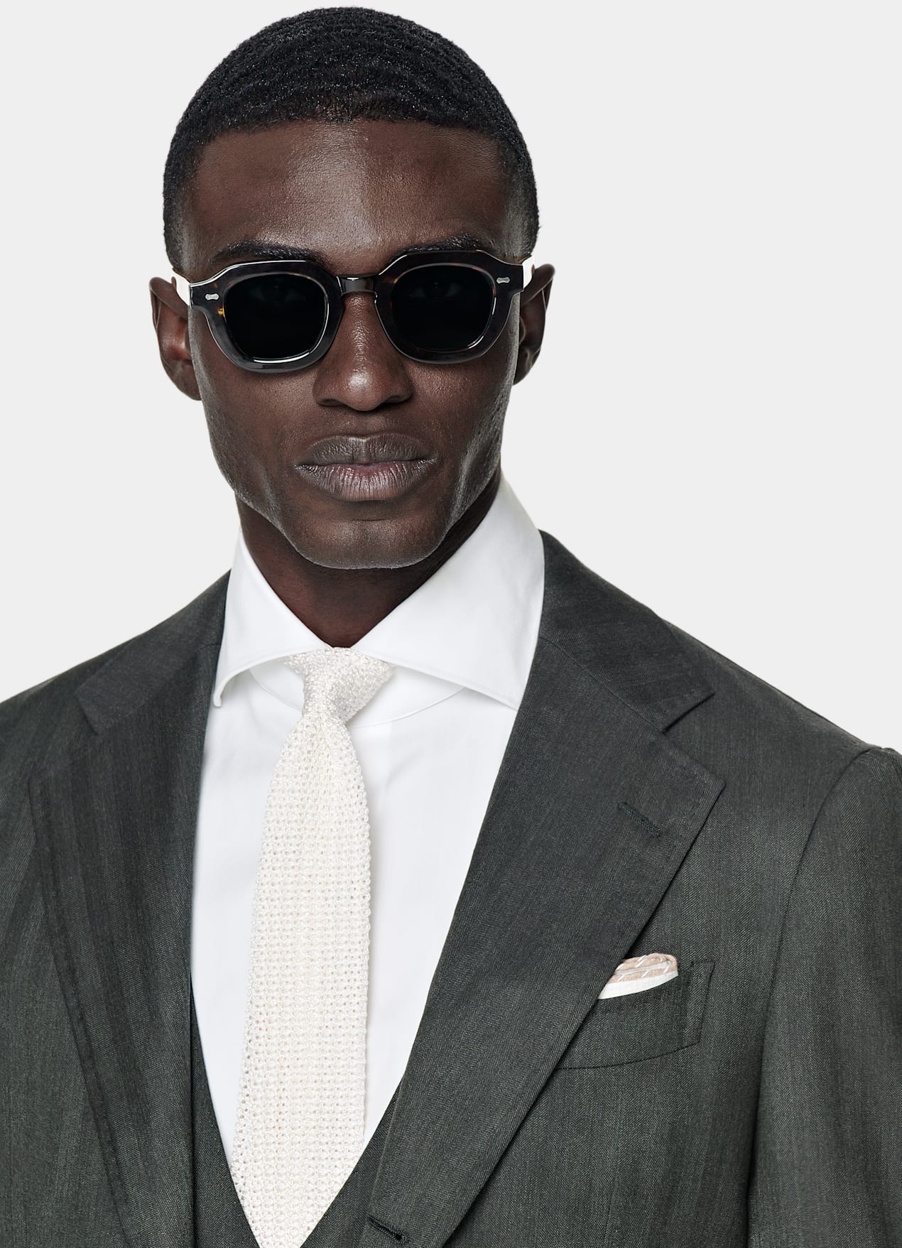 Costume trois pièces Havana coupe Tailored vert foncé