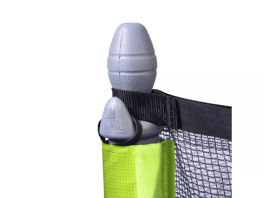 Kangui - Trampoline de jardin 244 cm + filet de sécurité JUMPI Taupe/Vert 250
