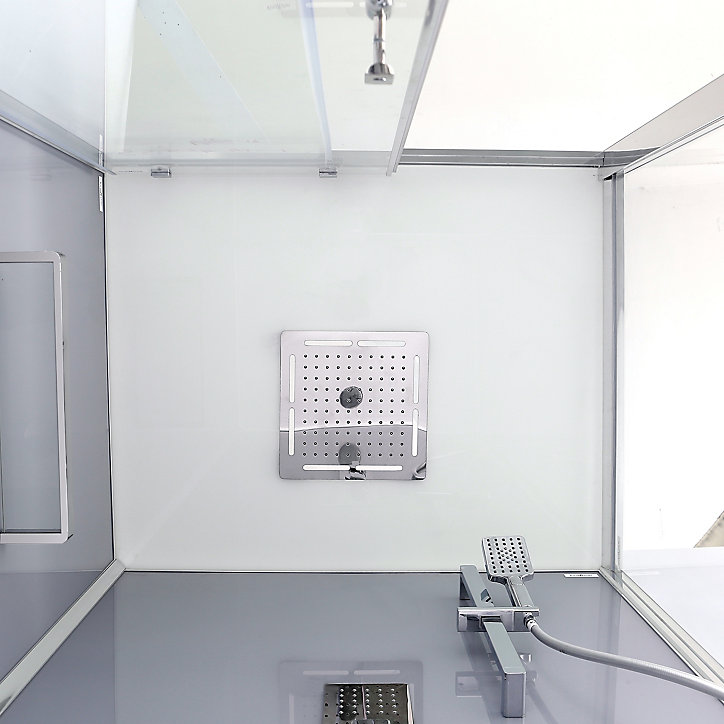 Cabine de douche hydromassante droite chromé GoodHome Beloya 80 x 120 cm