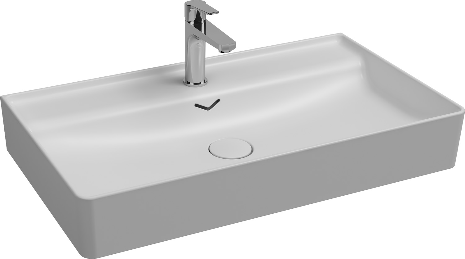 Isvea Vea opbouw wastafel met kraangat 80cm wit mat
