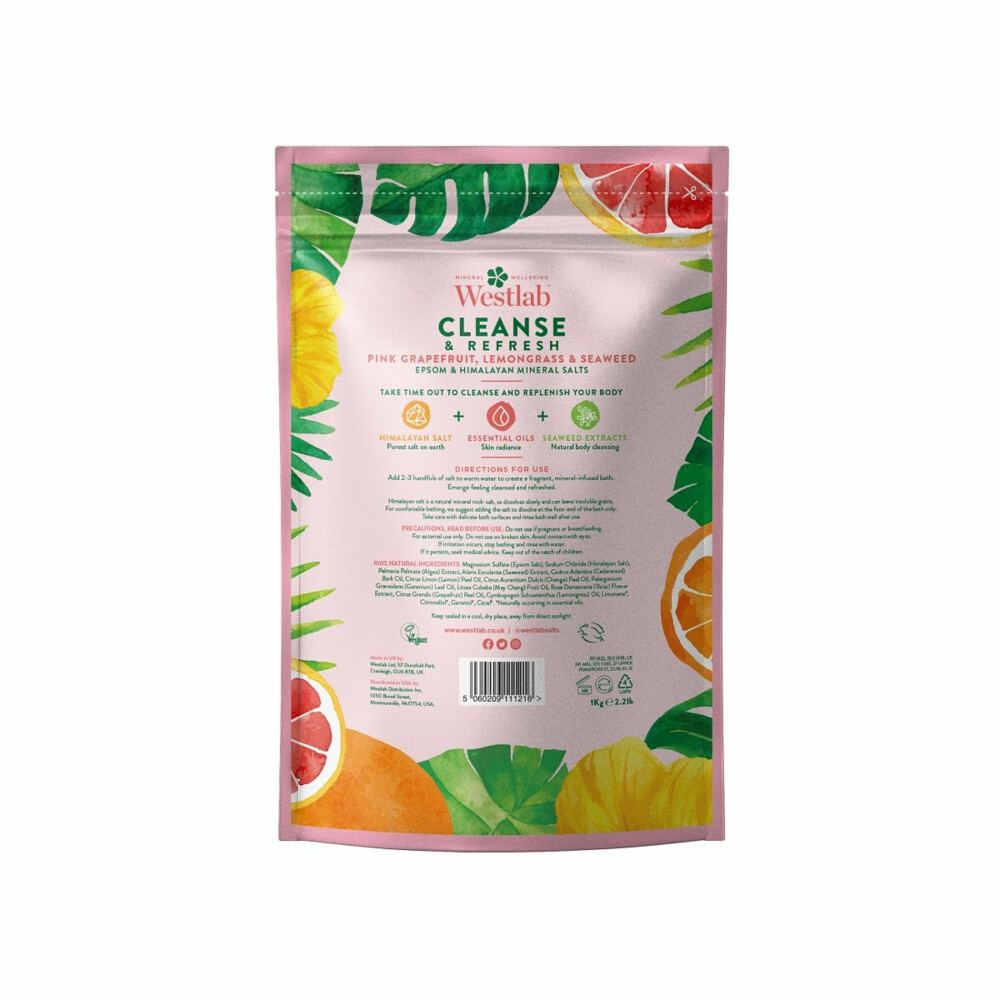 Westlab 100% Natuurlijk Badzout Cleanse & Refresh1000 gr