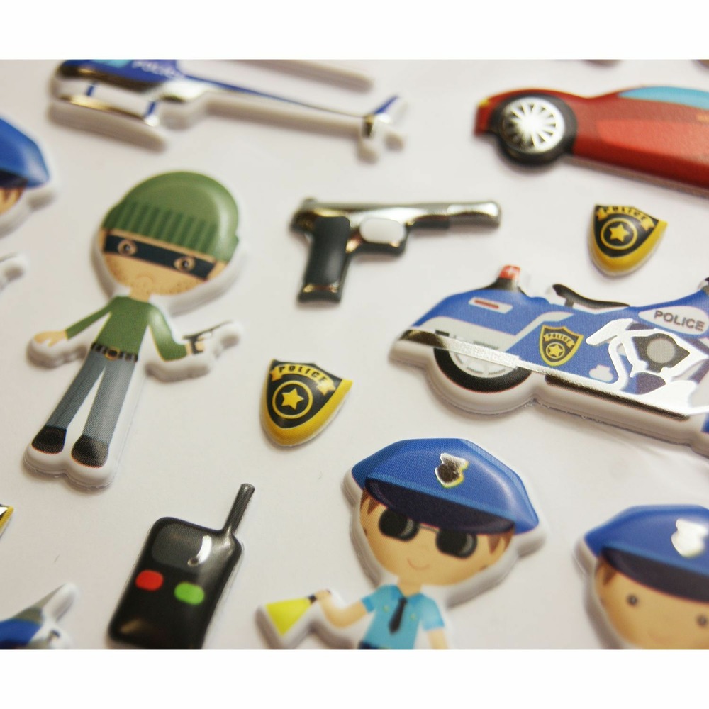 Autocollants réutilisables - relief 3d - police