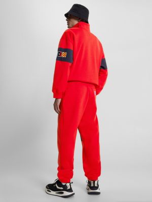 Calça de moletom com painel de logotipo e modelagem relaxada
