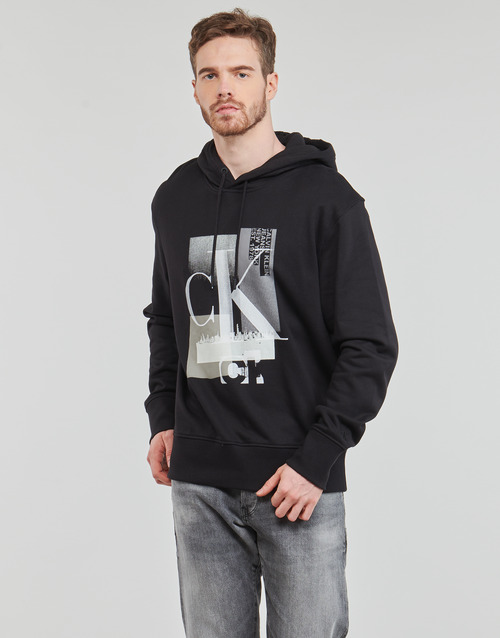 Calvin Klein Jeans - CONNECTED LAYER LANDSCAPE HOODIE - Noir