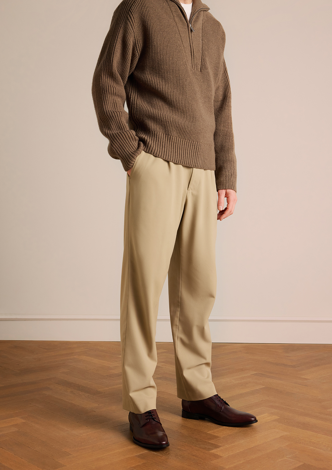 Cognac leren veterschoenen