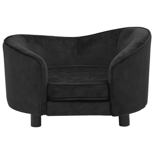 Sofá de pelúcia preto para cães Vidaxl