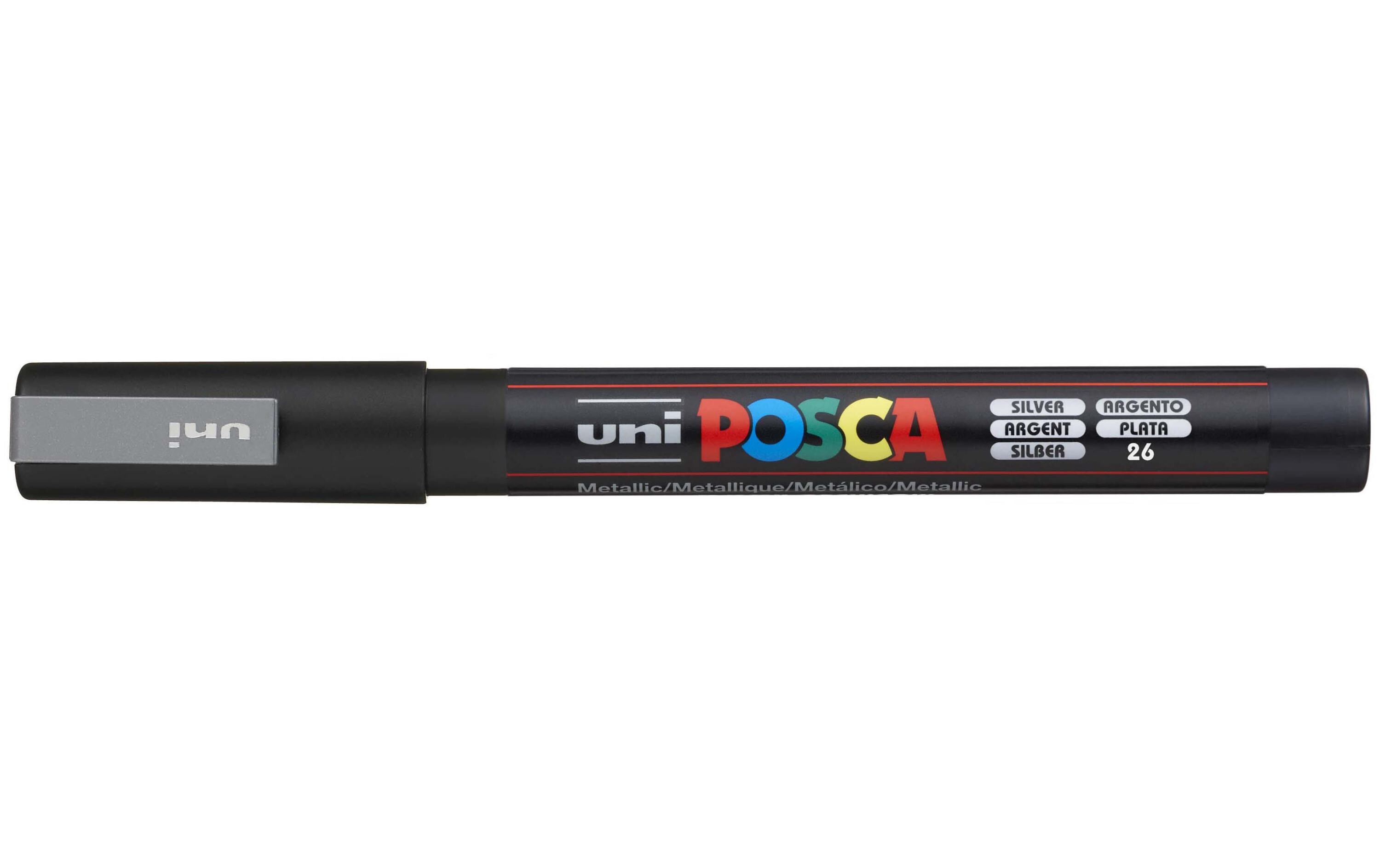 Permanent-Marker POSCA 0.9-1.3 mm SilberUniversell einsetzbarer Marker