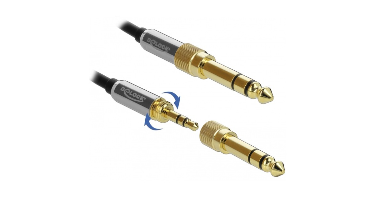DeLOCKStereo Jack 3,5 mm 3-Pin male > female verlengkabel  (Zwart, 2 meter)